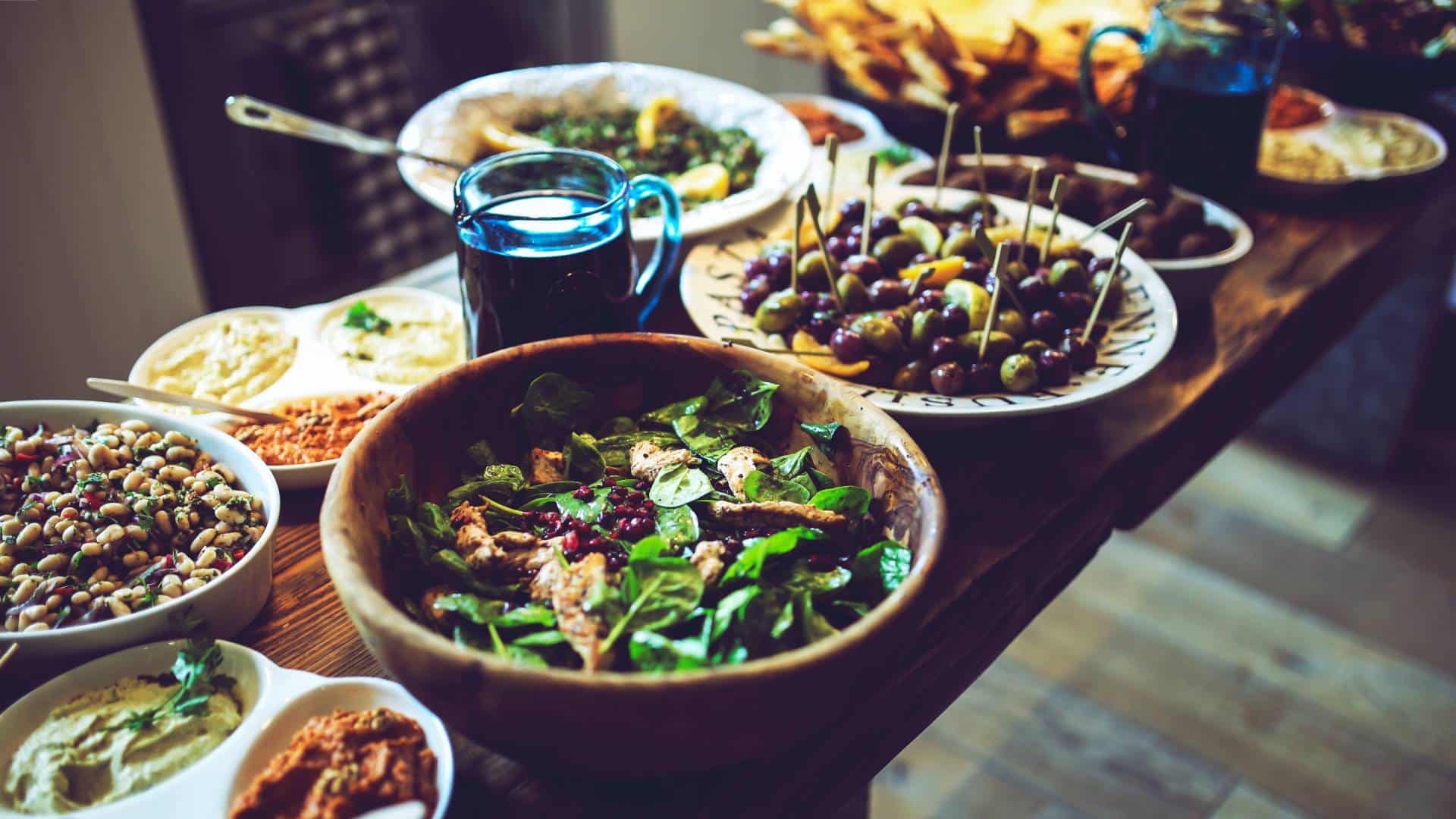 Food buffet at a funeral