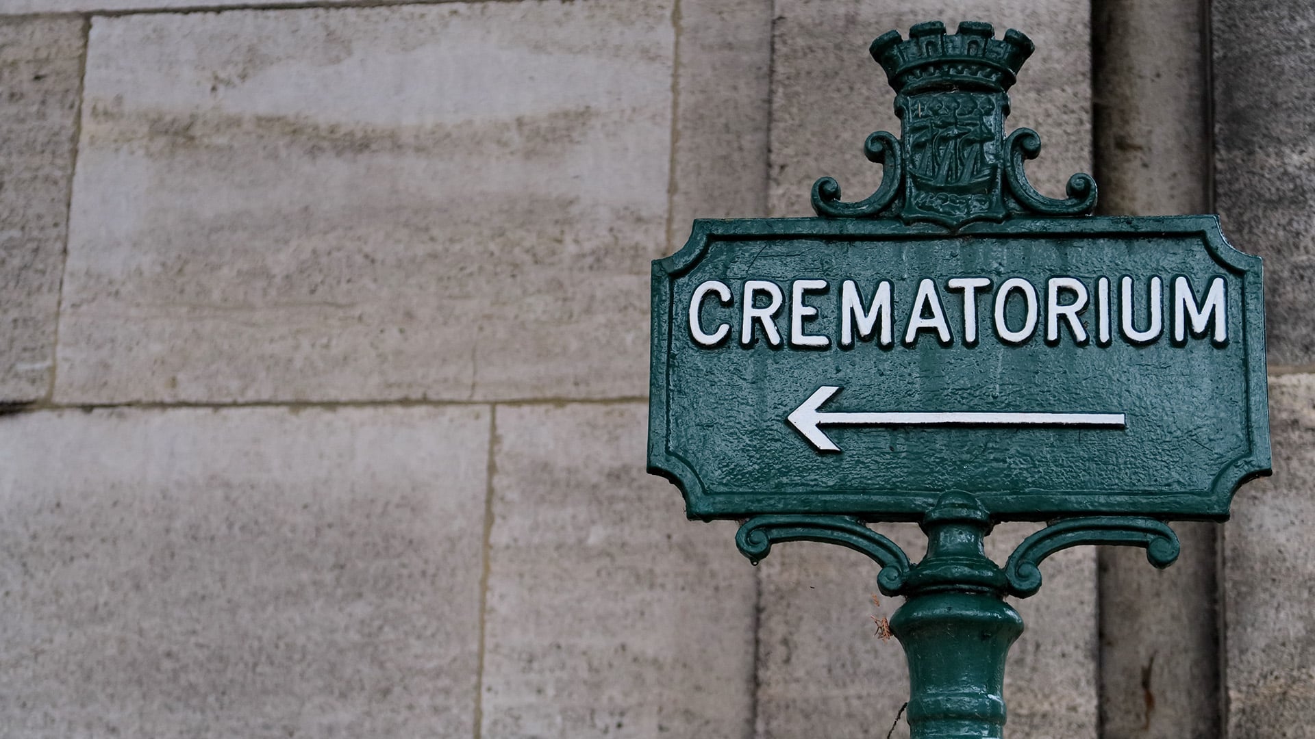 Crematorium sign